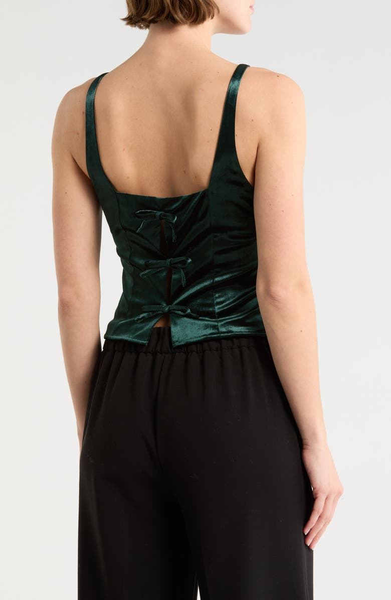LE LIS Bow Velvet Tank, Alternate, color, Green