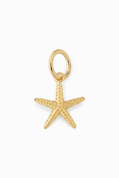14K Yellow Gold Starfish Pendant Charm