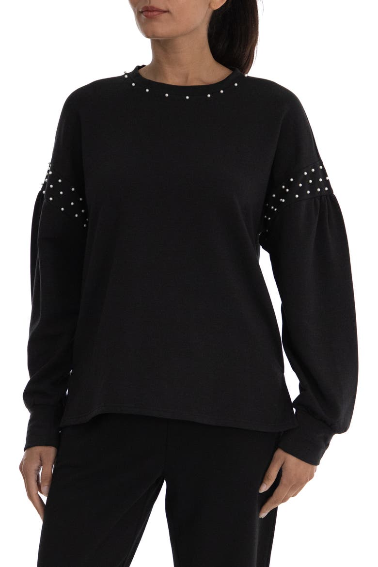 Imitation Pearl Tunic, Main, color, MOONLESS NIGHT