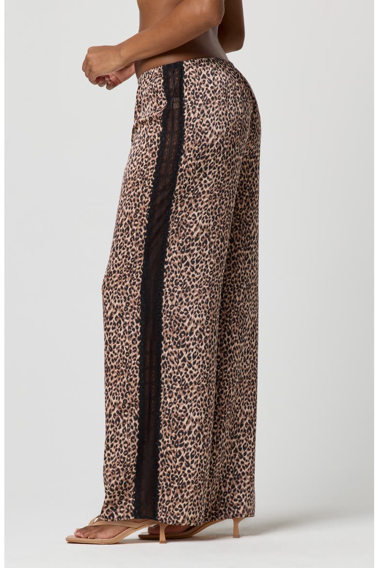 Silky Satin Sleep Pants, Alternate, color, CHEETAH PRINT
