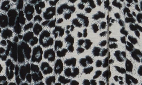 Loveappella Leopard Print Faux Wrap Midi Dress In Gray/black