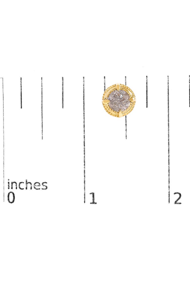 .925 Sterling Silver Diamond Solitaire Milgrain Stud Earrings, Alternate, color, Yellow