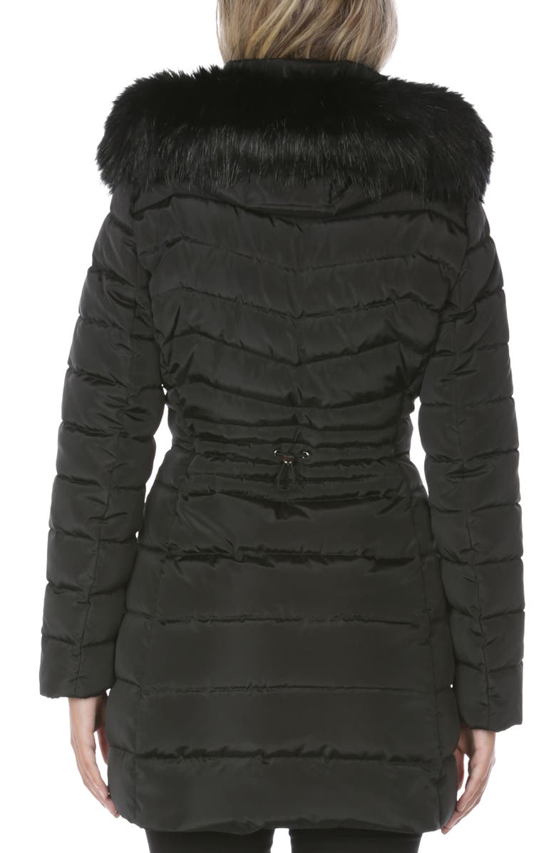 Laundry by Shelli Segal Faux Fur Trim Hooded Puffer Jacket, Alternate, color, 