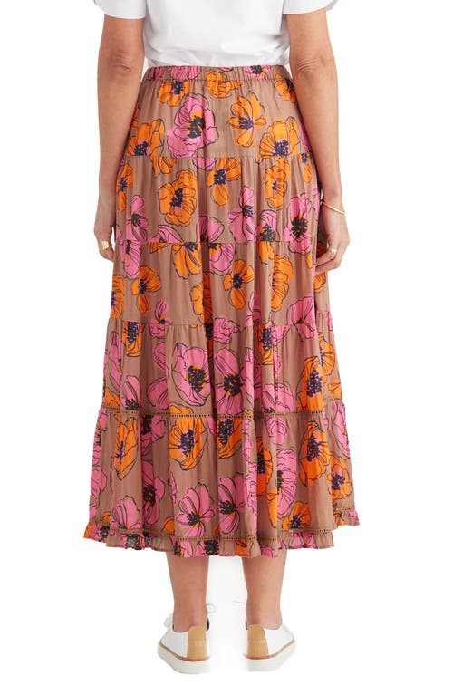 Brave + True Brave+true Wonderland Tiered Maxi Skirt In Orange