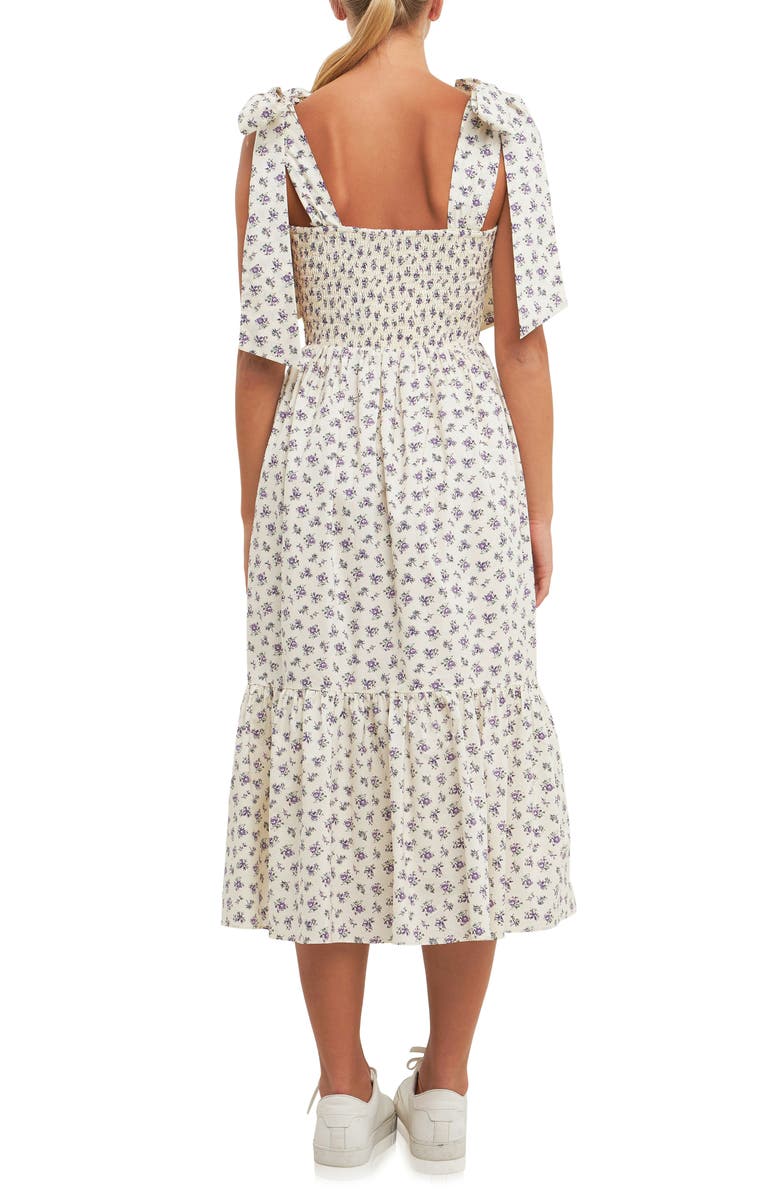 English Factory Floral Tie Strap Cotton Sundress, Alternate, color, 