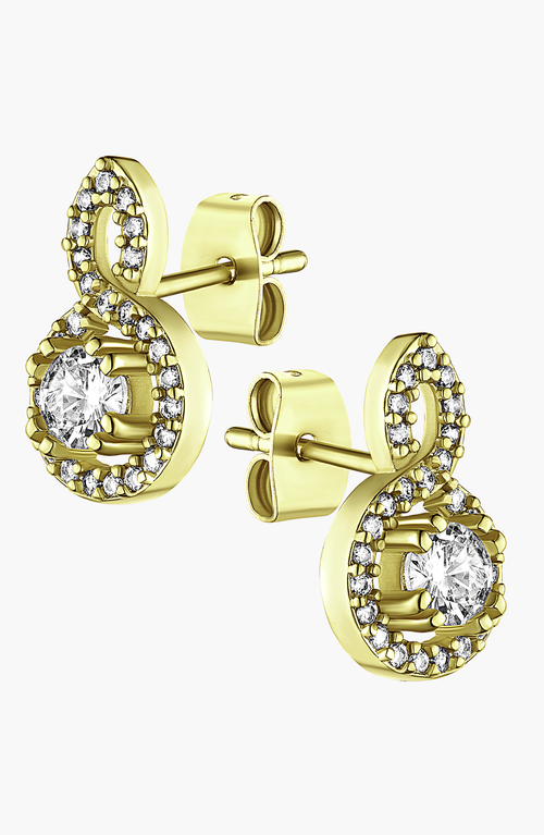 Lovery 14k Gold Earring And Bath Bomb Gift Set In Cubic Zirconia Stones