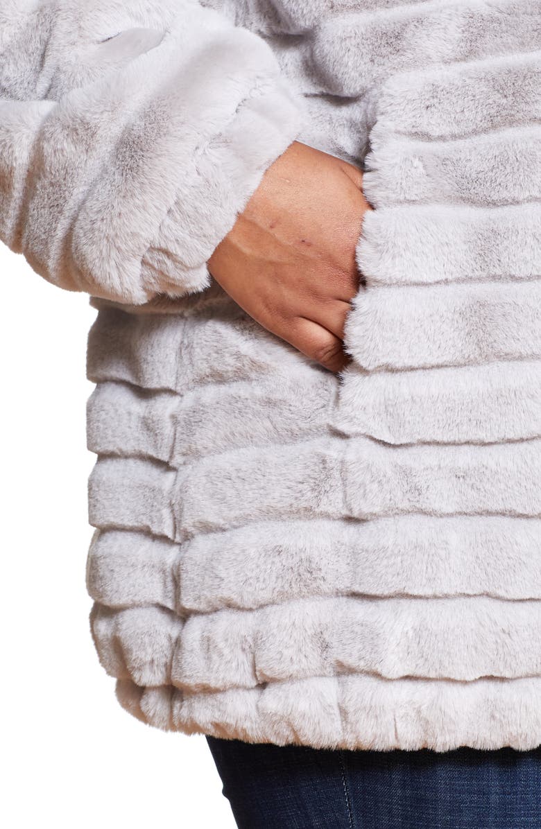 Gallery Hooded Faux Fur Jacket, Alternate, color, Grey