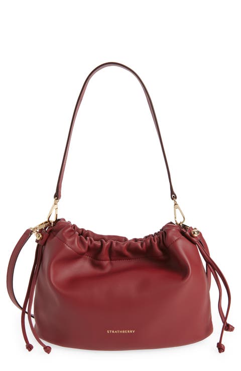 Drawstring Pouch Leather Shoulder Bag