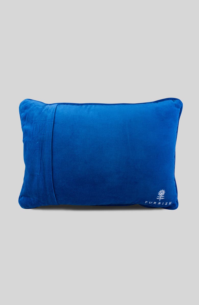 Furbish Try Me Needlepoint Pillow, Alternate, color, Blue