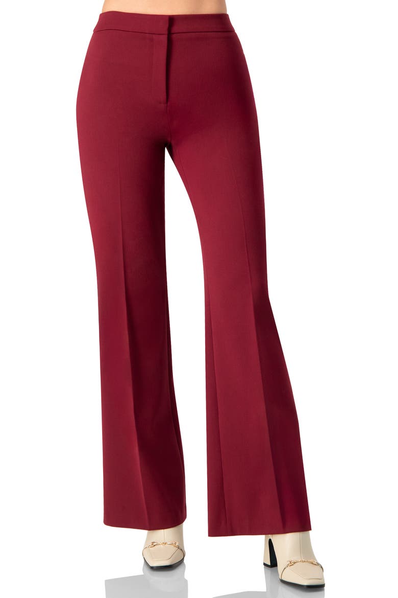 Flared Solid Pants, Main, color, Wine