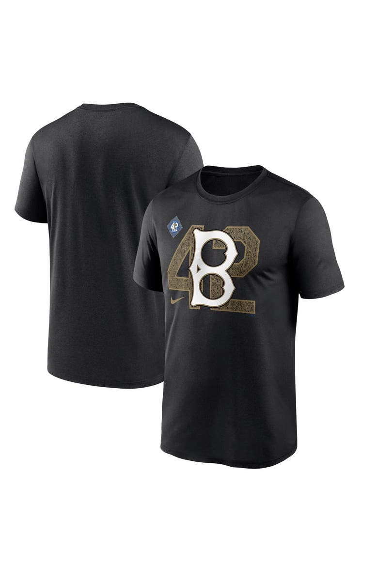 Men's Nike Black Brooklyn Dodgers Jackie Robinson Day Legend T-Shirt, Main, color, Black