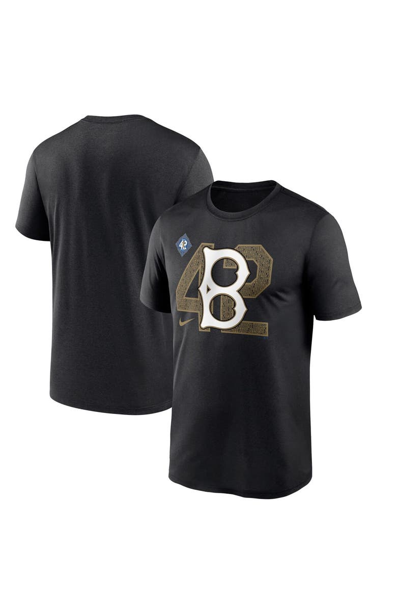 Nike Men's Nike Black Brooklyn Dodgers Jackie Robinson Day Legend T-Shirt, Main, color,