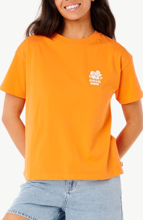 Hibiscus Relaxed Graphic T-Shirt