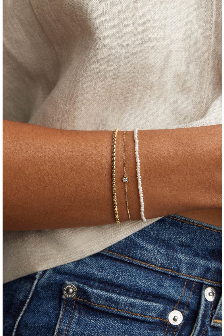 Micro Pearl Bracelet, Alternate, color, Gold / Pearl