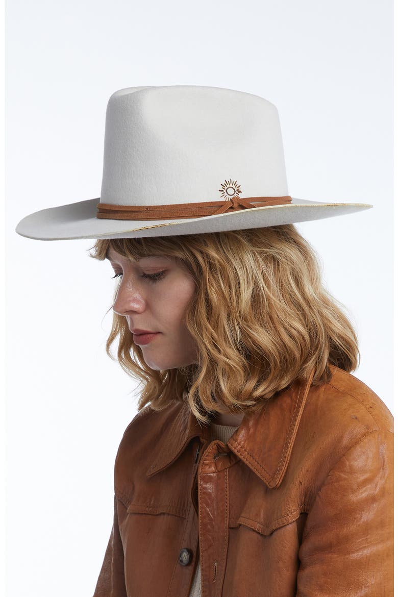Stiff Brim Cowboy Hat, Alternate, color, BONE