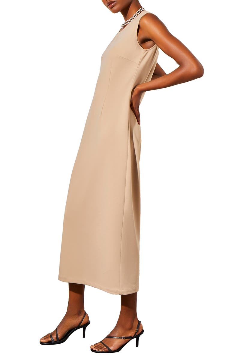 Ming Wang Deco Crepe Midi Dress, Alternate, color, 