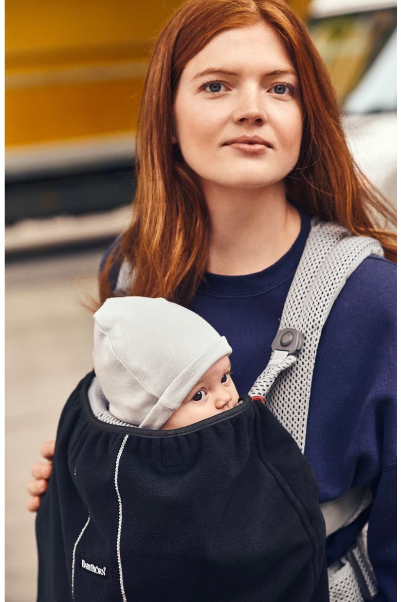 Hooded Fleece Cover for Baby Carrier, Alternate, color, BLACK