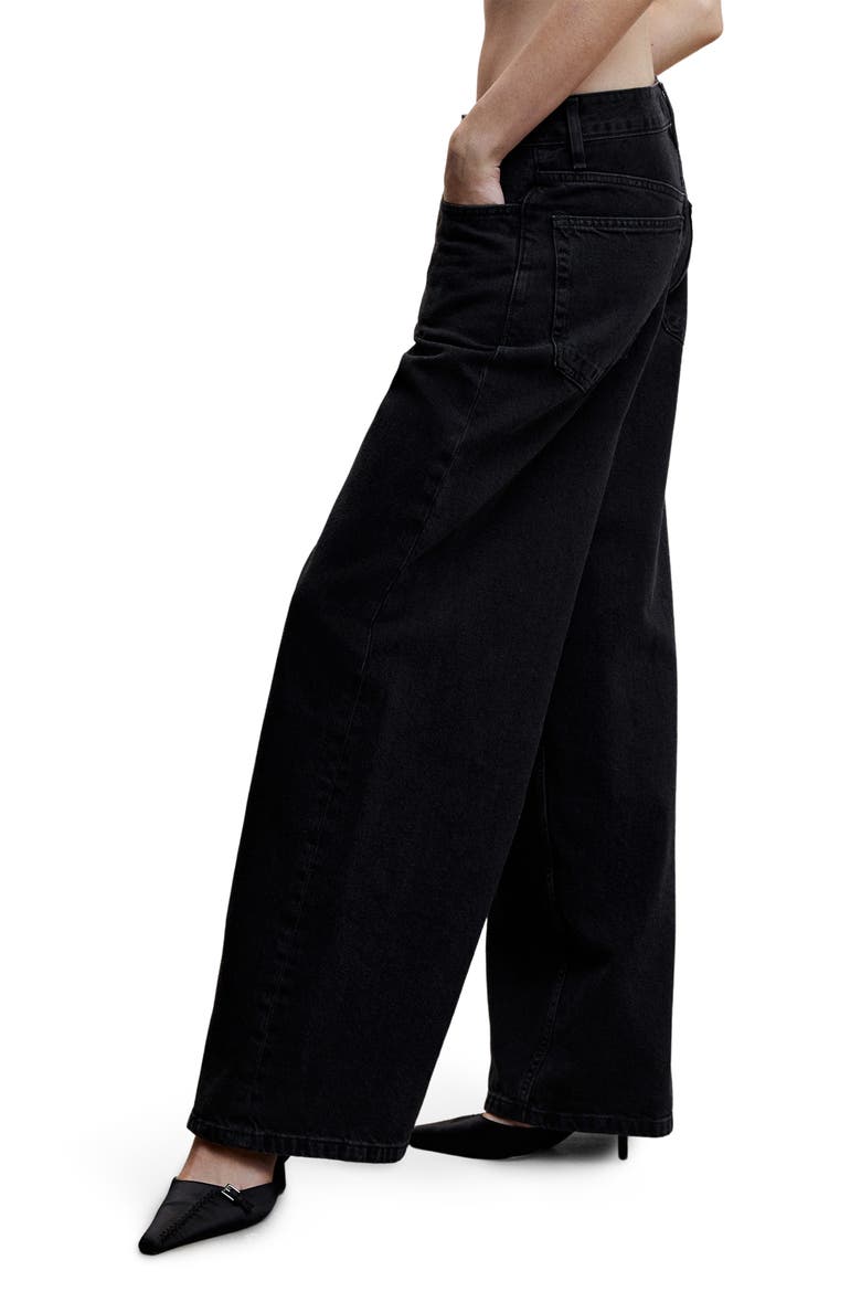 Low Rise Super Wide Leg Jeans, Alternate, color, BLACK DENIM