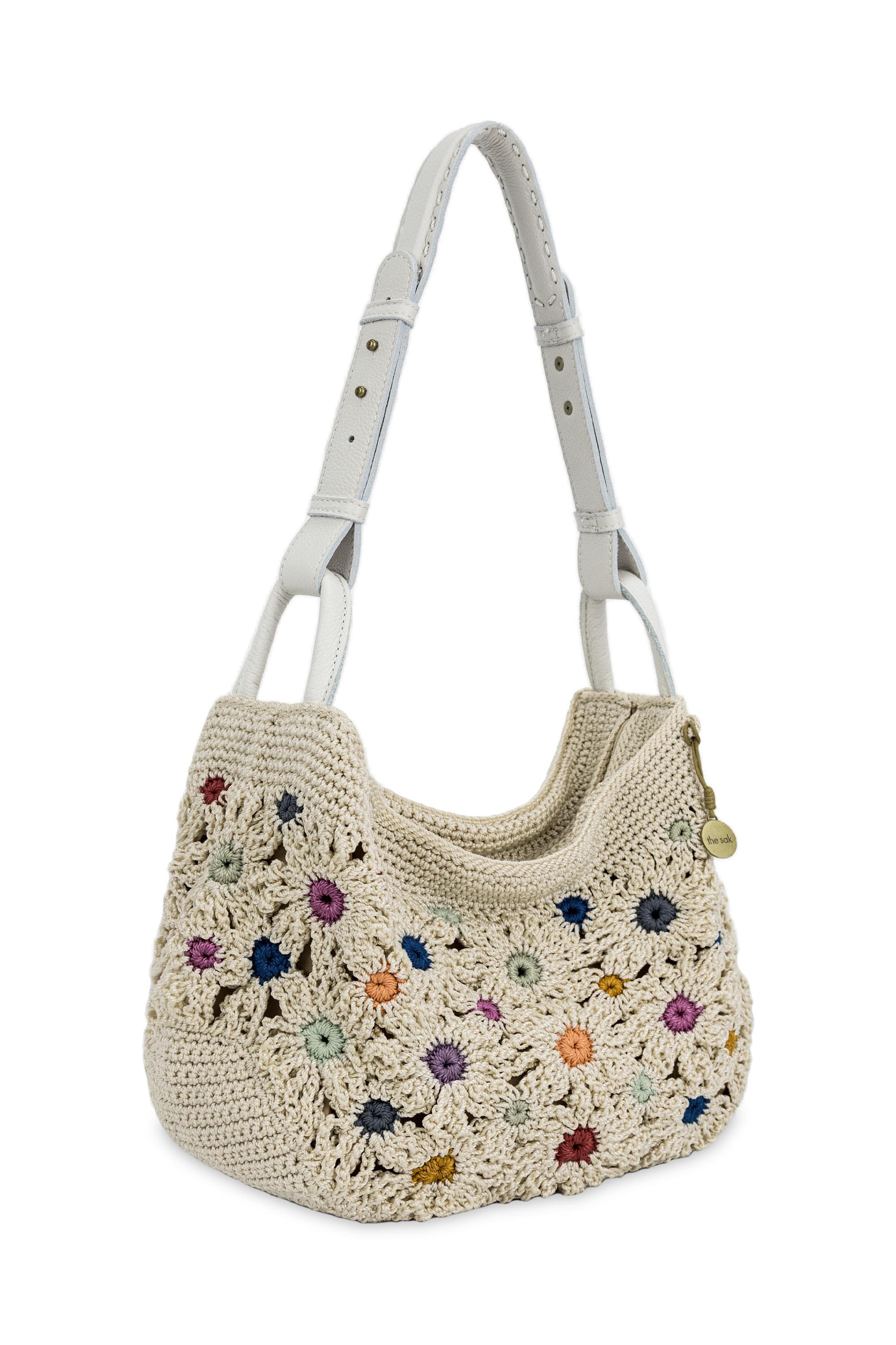 The Sak Los Feliz Hobo Hand Crochet Bag, Alternate, color, Sand Suede