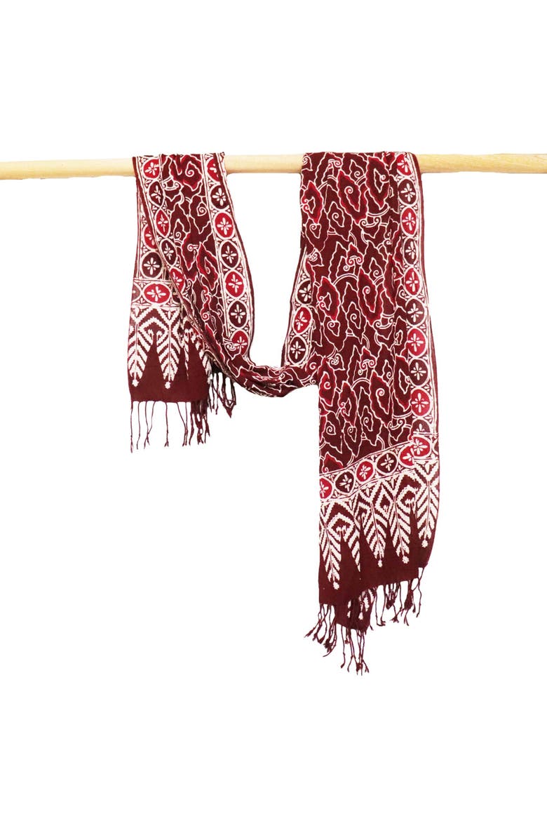 Batik Scarf, Alternate, color, Storm