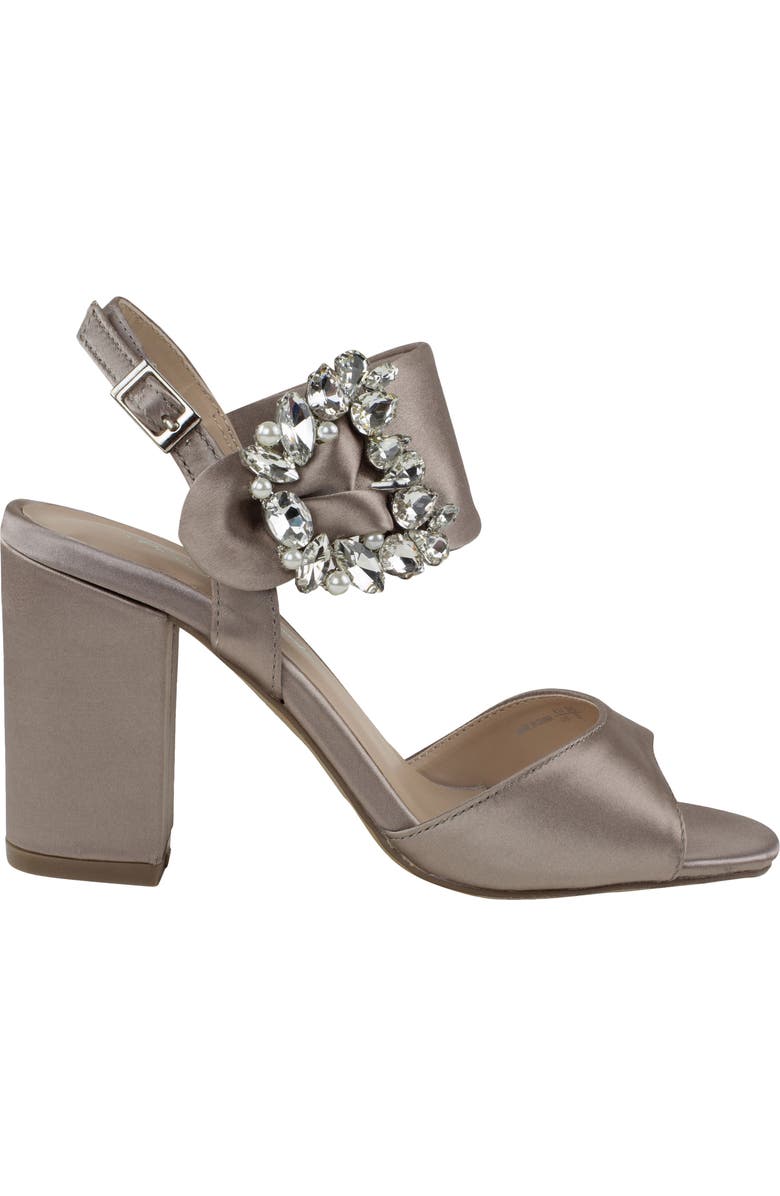 Paradox London Pink Manhattan Embellished Sandal, Alternate, color, Taupe Satin