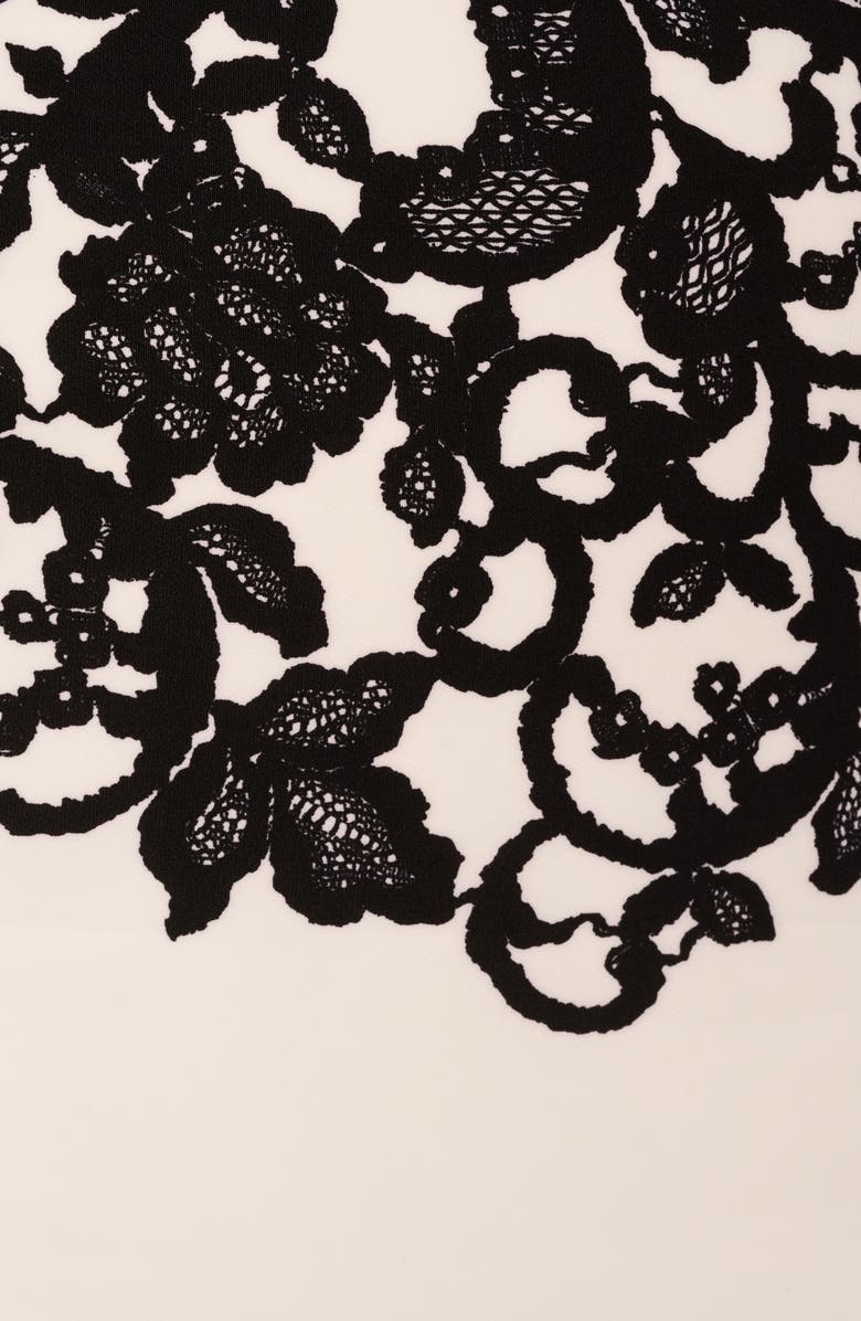 Adrianna Papell Scroll Lace Sheath Dress, Alternate, color, Ivory/ Black