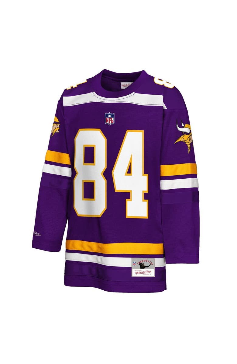 Mitchell & Ness Youth Mitchell & Ness Randy Moss Purple Minnesota Vikings Hockey Fashion Jersey, Alternate, color, Purple