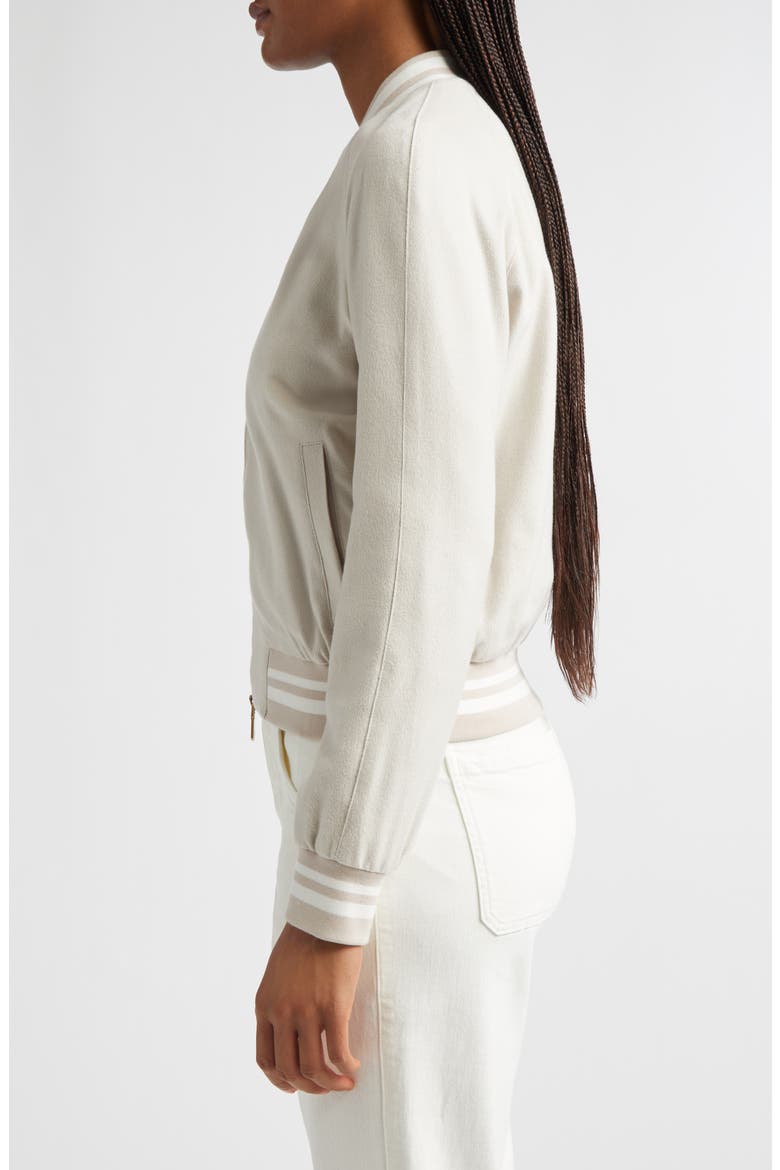 Columbio Silk & Cashmere Bomber Jacket, Alternate, color, 121 BEIGE