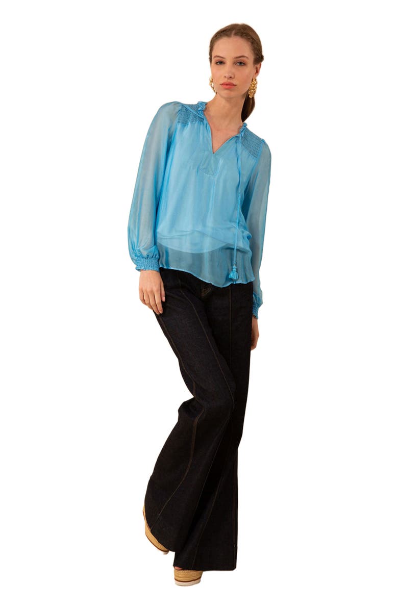 Hale Bob Lucia Solid Chiffon Top, Main, color, 