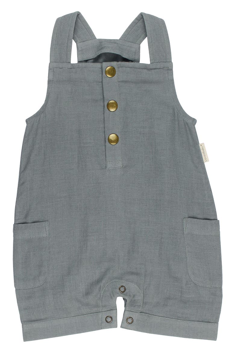 Cuffed Organic Cotton Muslin Romper, Main, color, MOONSTONE