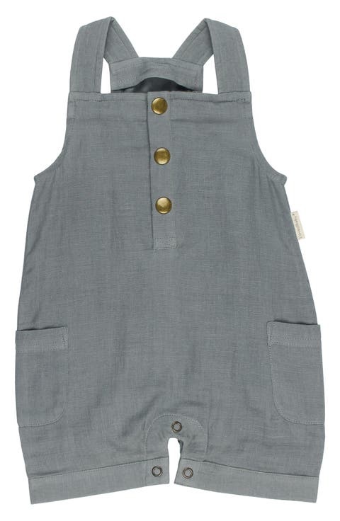 Cuffed Organic Cotton Muslin Romper (Baby)