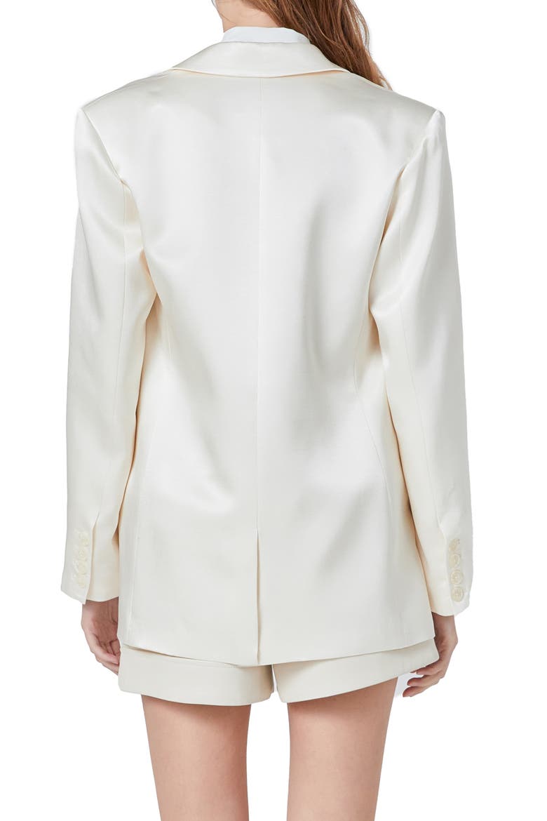 Relaxed Satin Blazer, Alternate, color, CHAMPAGNE