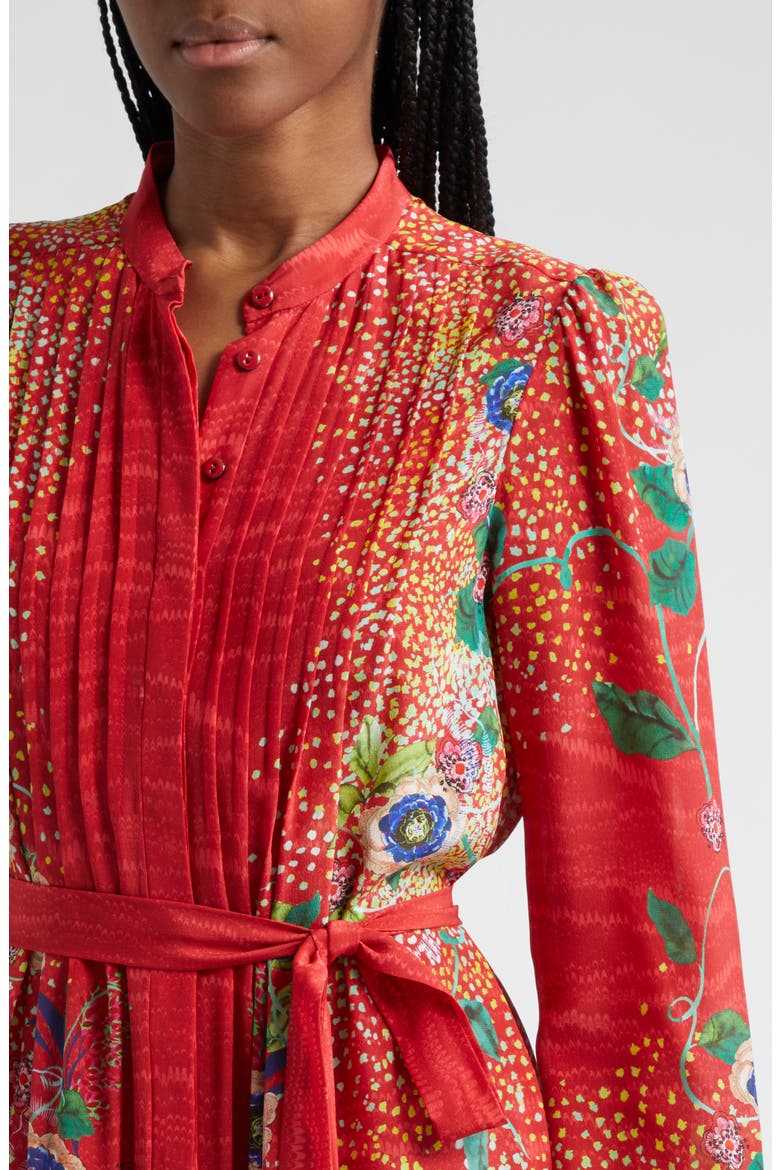 Remi Long Sleeve Silk Dress, Alternate, color, 1769-MEADOW DIANTHUS PLMT