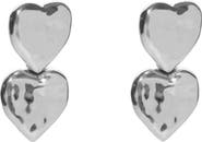 ARGENTO VIVO Hammered Double Heart Drop Earrings