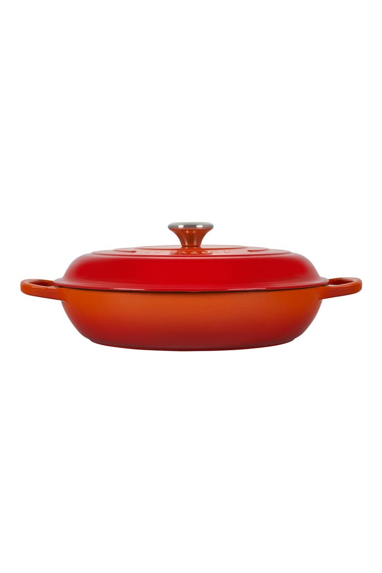 Signature 5-Quart Enameled Cast Iron Braiser, Alternate, color, FLAME