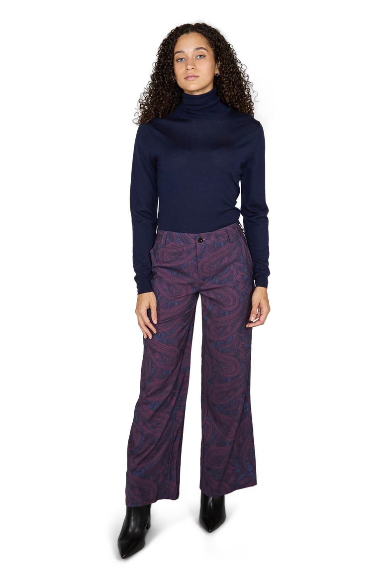 Phoebe Wide Leg Tailored Pant, Alternate, color, Badalona Plum