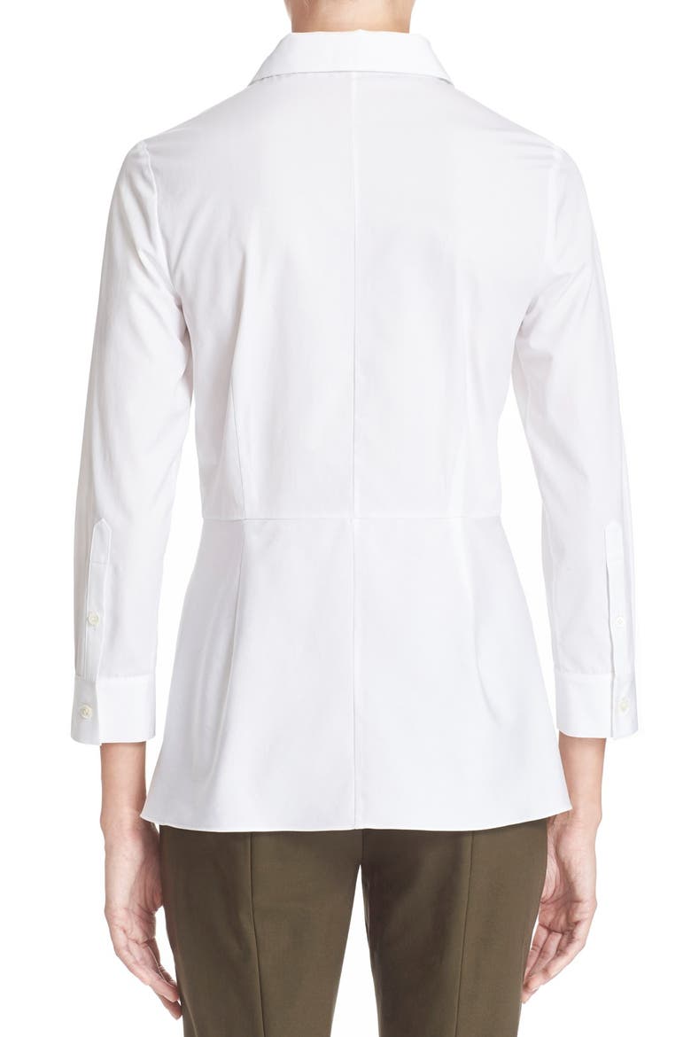 'Eyodis' Cotton Peplum Top, Alternate, color, WHITE