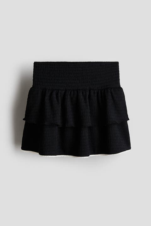 Picot-trimmed Tiered Skirt