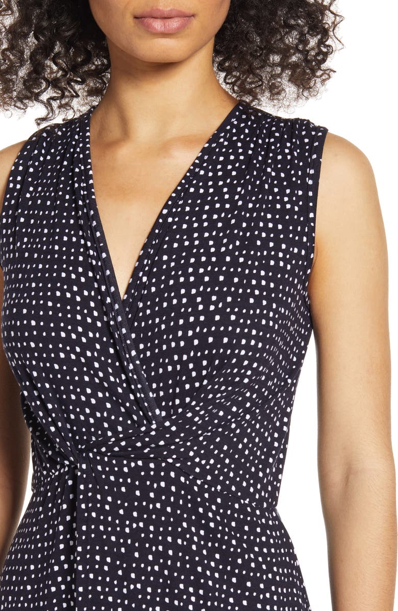 Loveappella Abstract Dot Print Twist Knit Dress, Alternate, color,