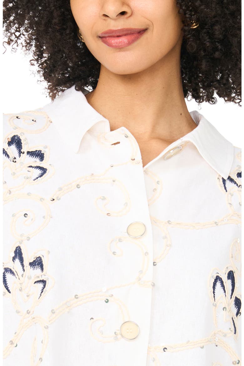 Sequin Embroidered Shirt, Alternate, color, NEW IVORY