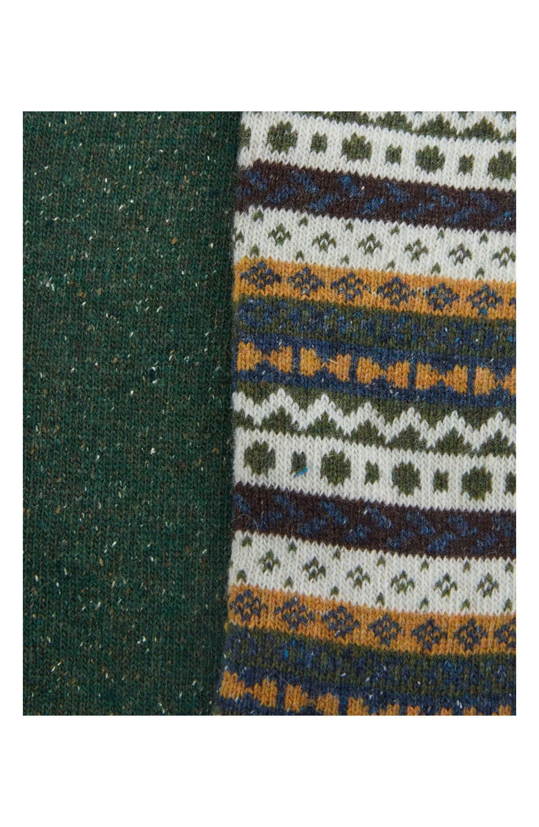 Barbour Assorted 2-Pack Neppy & Fair Isle Wool Blend Socks, Alternate, color, Multi Green