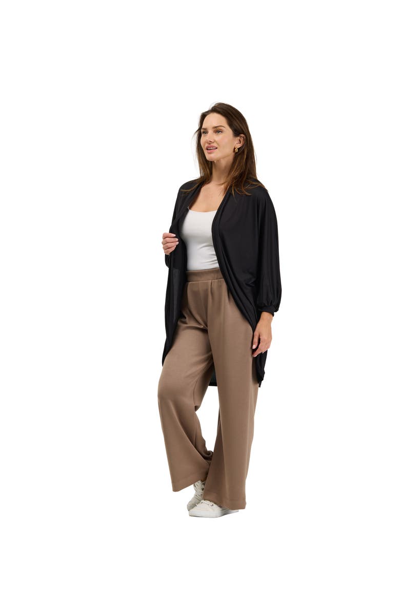 24seven Comfort Basic Womens Soft Stretch Open Front Cardigan Jacket, Alternate, color, Black