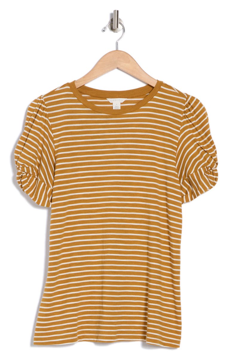 Caslon<sup>®</sup> Stripe Twist Sleeve T-Shirt, Alternate, color,