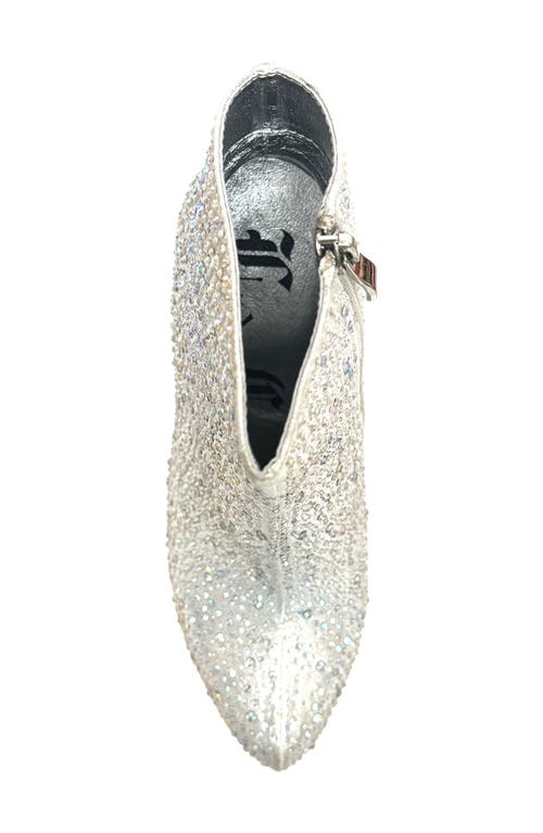 Lady Couture Desire Rhinestone Platform Bootie In Silver