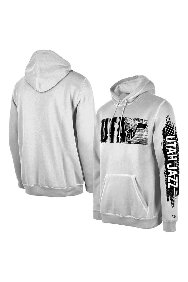 Men's New Era Utah Jazz White Tip-Off Collection Pullover Hoodie, Main, color, White