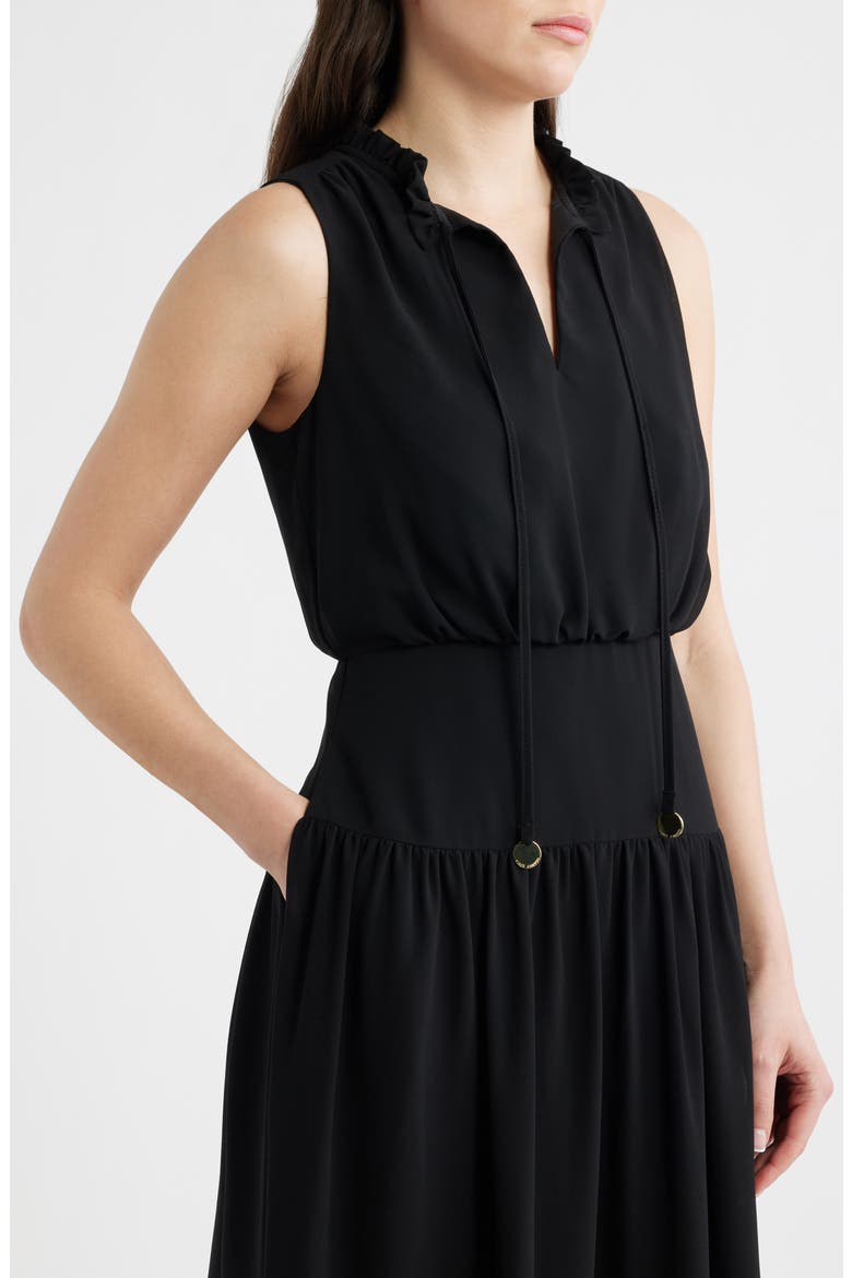 Soufflé Chiffon Sleeveless Dress, Alternate, color, BLACK