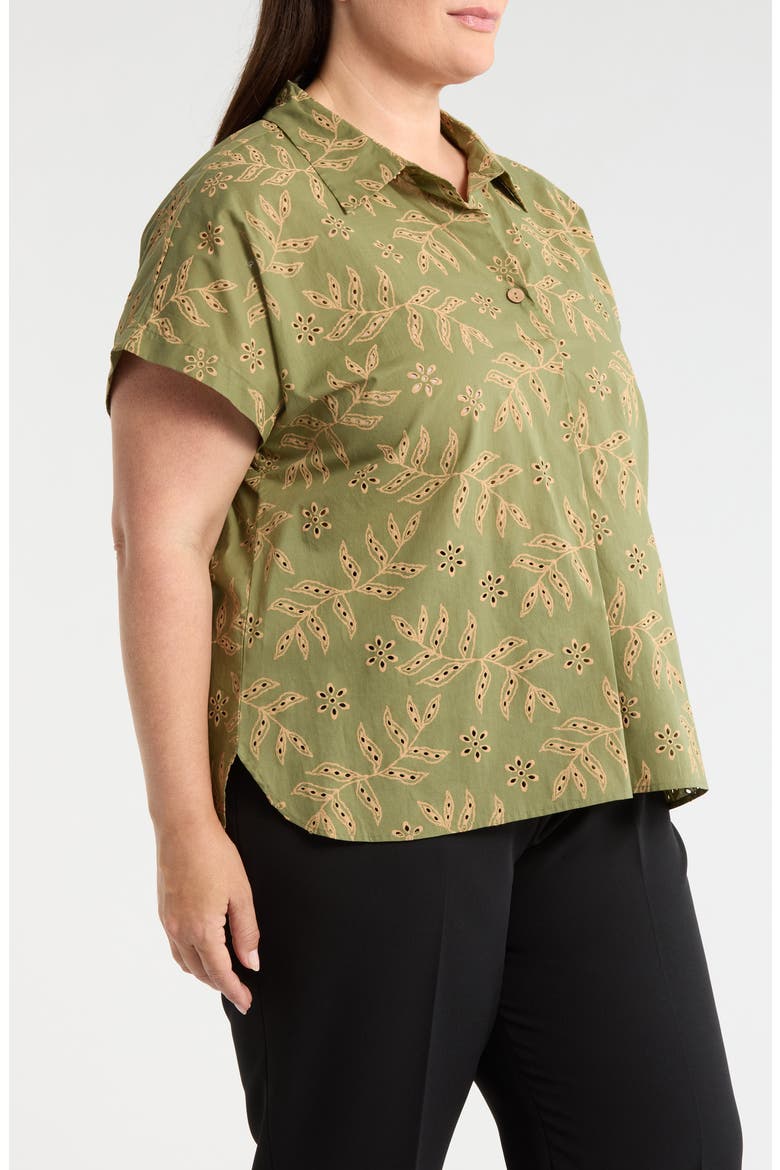 Eyelet Camp Shirt, Alternate, color, AGAVE SAND