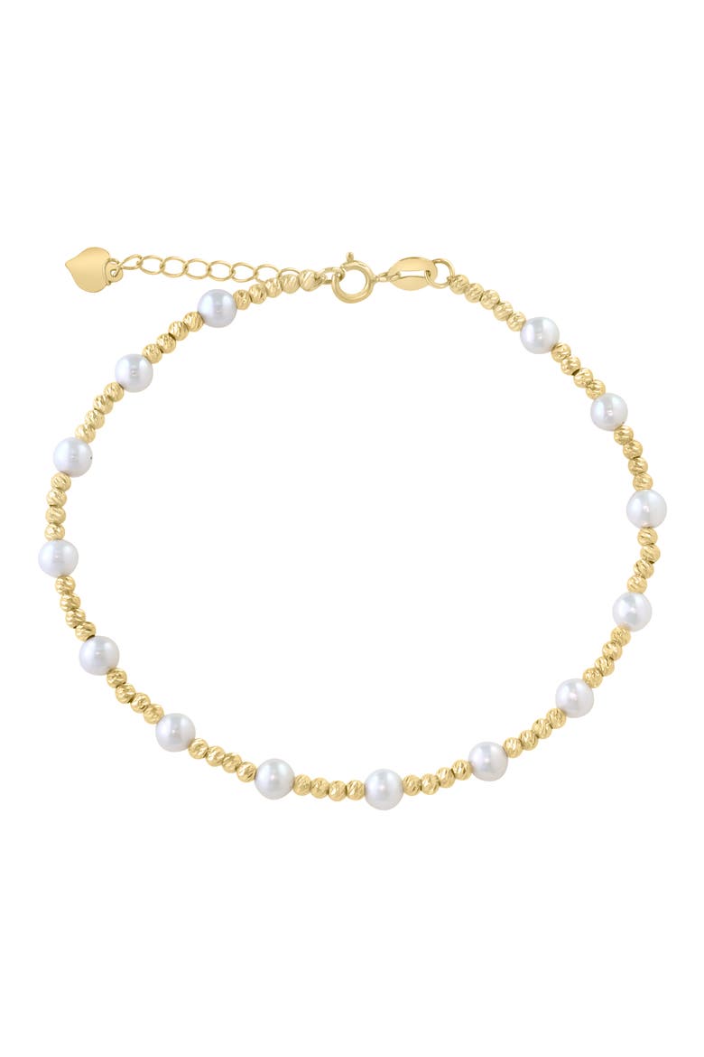 Freshwater Pearl Beaded Chain Bracelet, Main, color, WHITE