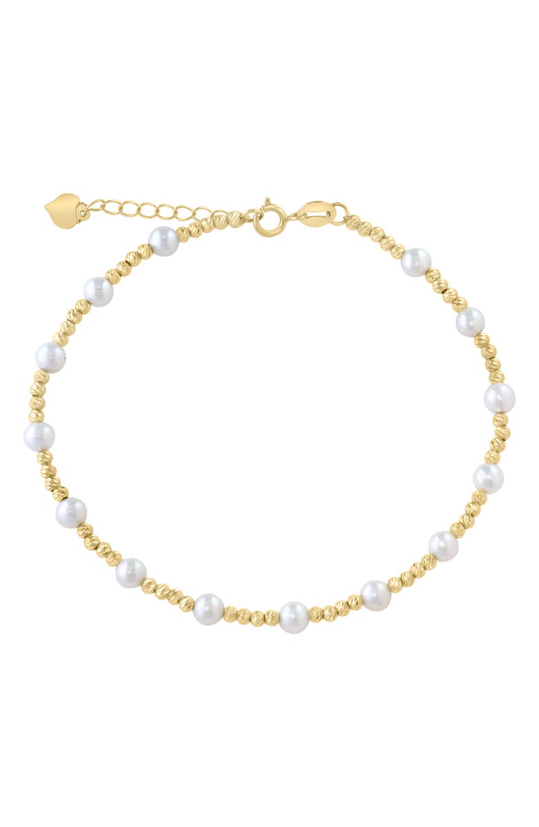EFFY Freshwater Pearl Beaded Chain Bracelet, Main, color, White