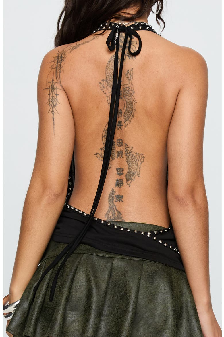 Khoda Stud Halter Top, Alternate, color, BLACK